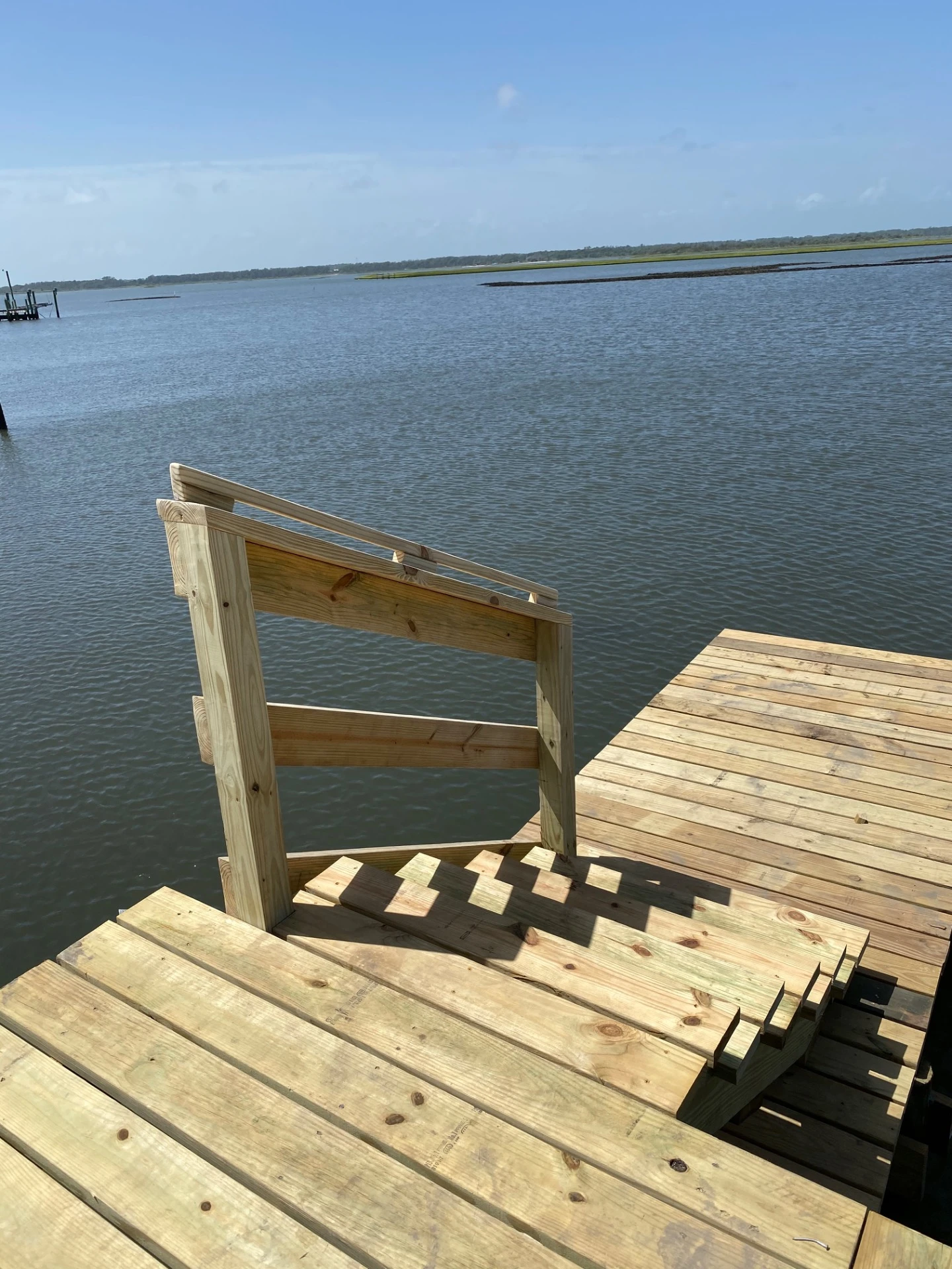 Wooden chair on a finished deck