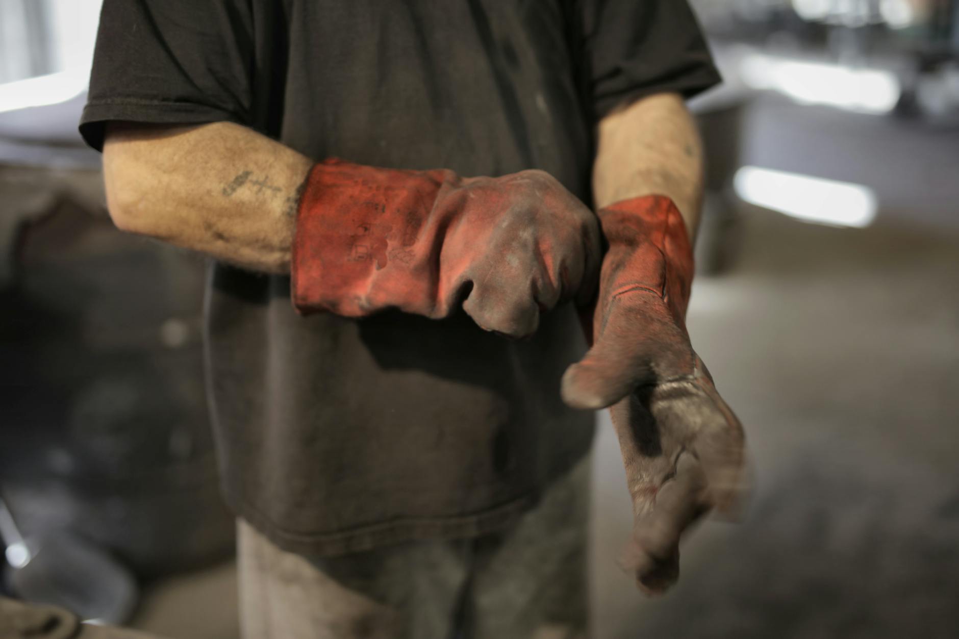 Skilled hands at work on a home repair project